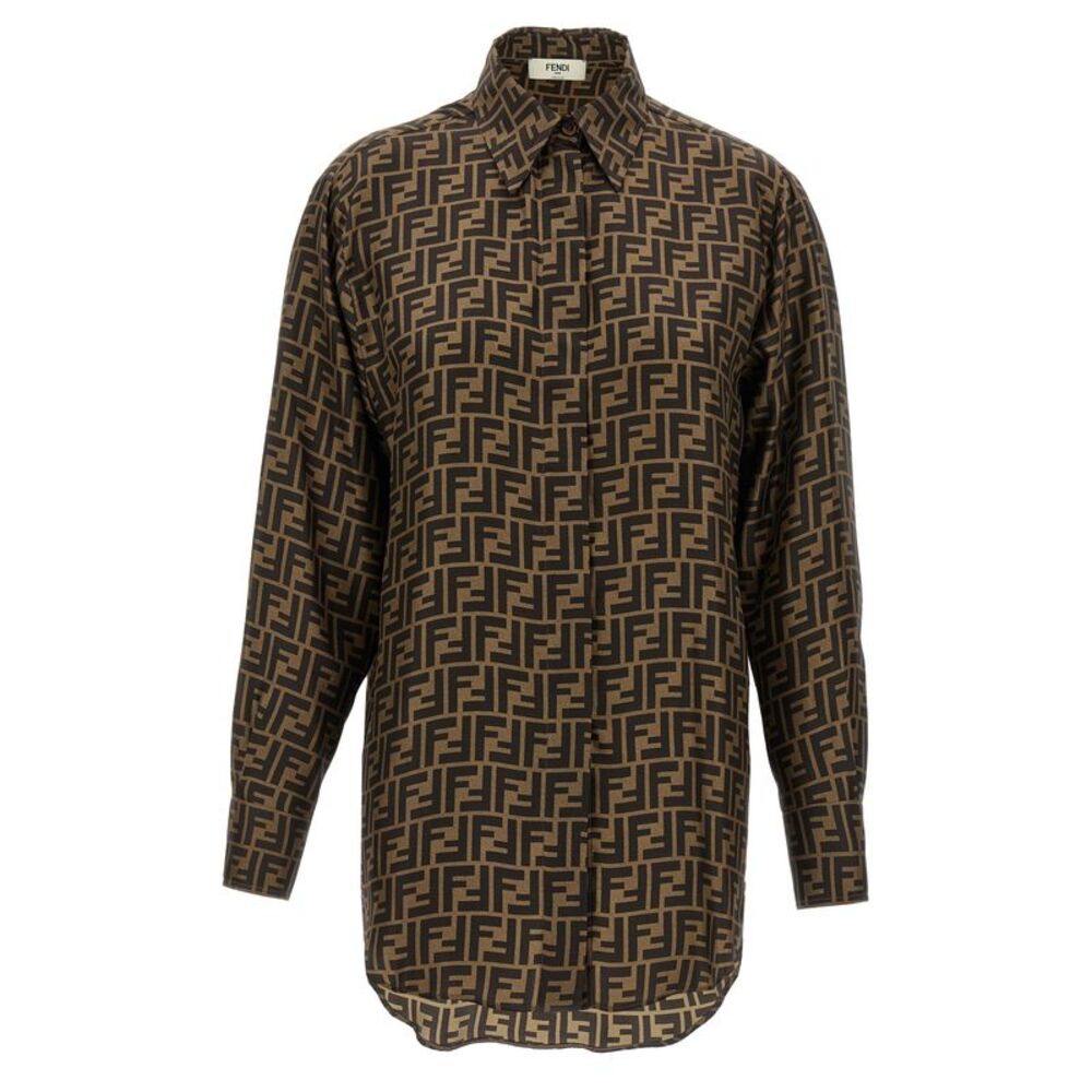 Fendi Brown Silk Women's Blouse